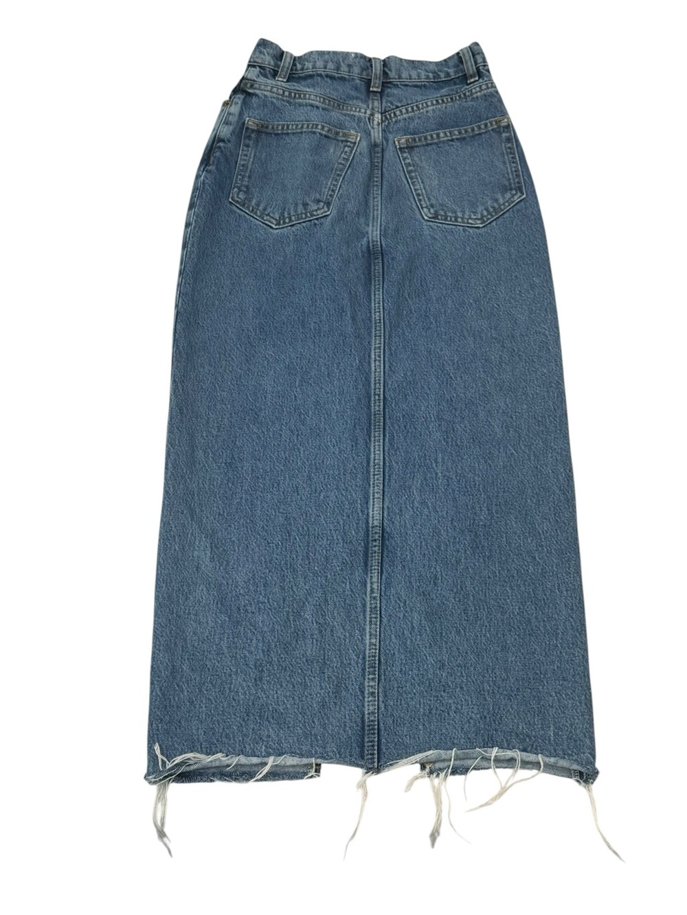 Reformation Nila Long Skirt Light Blue Denim Jean Womens Size 24 - Picture 3 of 8